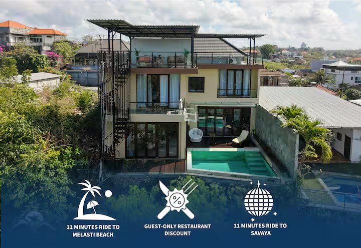 Private Pool Ungasan Rooftop Villa for Groups